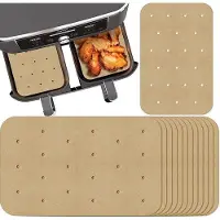 OEM Bakpapier 100 stuks, rechthoekig, 20,5 x 14 cm, voor Dual Zone Air Fryer, ideale bakmogelijkheden in de hete lucht.