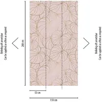 Profhome 382801-GU Fototapete Floral Matt Rosa Gold 1,59 m x 2,8 m 0,53 m x 8,80 m 4,45 m2 Rosa
