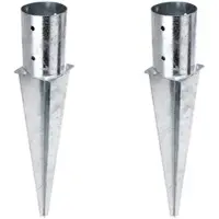 GAH Alberts Alberts 2 x Einschlag-Bodenhülse für Rundholzpfosten, Ø101 mm, Länge 600 mm, feuerverzinkt, zum Einbetonieren