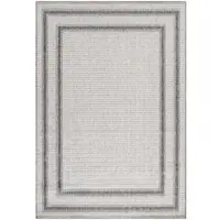 KADIMA DESIGN Outdoorteppich Elegante Bordüre UV-Beständig Waschbar Strapazierfähig | Creme 160x230 cm Küche Balkon UV-Beständig | LIRIA –