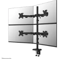 NeoMounts Neoumounts by Newstar Monitorarm DS60-600BL2-2, für 4 Displays 10-32"/jeweils 8 kg, höhenverstell-/schwenk-/neigbar, Tischklemme, Stahl, schwarz