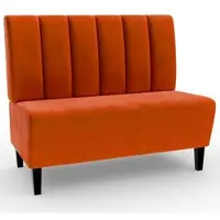 BIG Möbel Gastro Sitzbank Paris | 140 cm breit | Samtstoff in Orange | Vertikal | Dinerbank