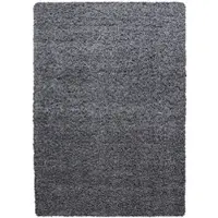 KADIMA DESIGN Teppich Waschbar Shaggy Uni Kuschelig Strapazierfähig Schlafzimmer Esszimmer Grau 160x230 cm OEKO-TEX Gekettelt – RHEIN von