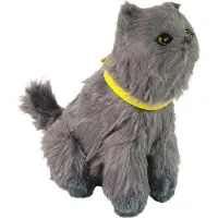Leantoys Lean Toys Interaktive Plüschkatze Weiches Fell Streicheln Sie seinen Kopf und lernen Sie seine Funktionen kennen