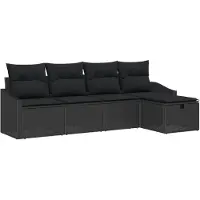 vidaXL Sofa Set mit Kissen 6 pcs Poly-Rattan