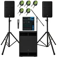 Yamaha DXR10 MK3 10 Aktives PA-Lautsprecher-Set mit Ständern und Kabeln