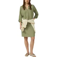 s.Oliver Hemdblusenkleid Ohne Tasche luftiger Leinenmix, V-Ausschnitt, bequeme Passform