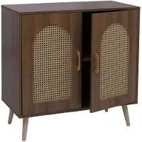 Mendler Kommode MCW-P51, Schrank mit Türen Anrichte Staufächer, Poly-Rattan MDF Melamin 79x80x40cm braun