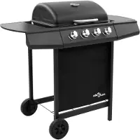 vidaXL Gasbarbecue Grill mit 4 Brennern Schwarz
