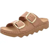 Rohde Damen Pantolette Leder Zweischnaller mit Plateausohle Alassio 6229, Größe:39 EU, Farbe:Braun