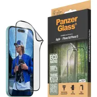 PanzerGlass Ultra Wide Fit Recycelter Antibakterieller Screen Protector Matrix inkl. Applikator für das Apple iPhone 16
