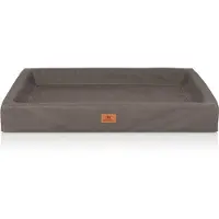 Knuffelwuff orthopädisches Hundebett Austin aus Kunstleder XL 105 x 80cm Braungrau