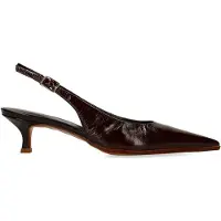 Manfield Braune Slingbackpumps aus Lackleder | Größe 37
