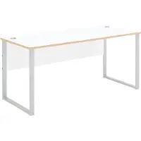 Innostyle Schreibtisch MEMPHIS Weiß - Metallgestell silber matt 170 x 73 cm