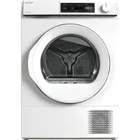 Sharp KD-NHA0S6GWWD-DE Wärmepumpentrockner (10 kg, EEK D), (15 Trockenprogramme, 20 Min. Kurzprogramm, Edelstahltrommel mit LED-Beleuchtung), Weiß