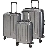 CHECK.IN 3-tlg. Kofferset LONDON 2.0 mit 4 Rollen - carbon silber