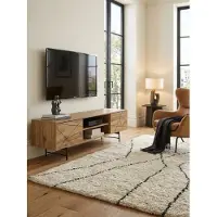 KADIMA DESIGN Lowboard Holz Eiche-Nachbildung 160x45x40 cm TV-Kommode mit zwei Türen, Design TV-Schrank Hoch, Fernsehtisch Fernsehschrank Modern, Fernsehkommode Wohnzimmer