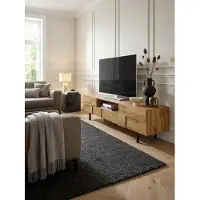 KADIMA DESIGN Lowboard Holz Eiche-Nachbildung 160x46x43 cm TV-Kommode mit zwei Türen, Design TV-Schrank Hoch, Fernsehtisch Fernsehschrank Modern, Fernsehkommode Wohnzimmer