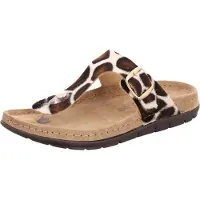 Rohde Zehentrenner "Rodigo Giraffe" Sommerschuh, Pantolette mit Kuhfell-Print