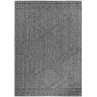 KADIMA DESIGN Outdoor Teppich Boho Wetterfest Waschbar Strapazierfähig | Grau 140x200 cm Balkon Terrasse Fußbodenheizung geeignet | IMST –