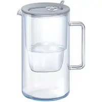 AQUAPHOR Wasserfilterkanne aus Glas, grau, 2,5 l, mit Maxfor+ Mg -Filter