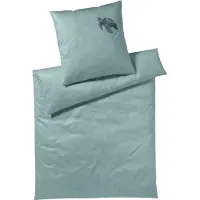 Elegante Mako-Satin-Bettwäsche-Garnitur Traveller Farbe Aquagrün Größe 135x200+80x80