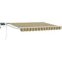 vidaXL Manuelle Gelenkarmmarkise mit LEDs Grün, Gelb, Weiß 3 x 2,5 m