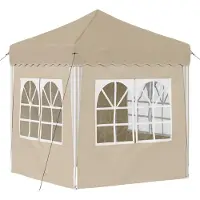 vidaXL Pop-up Partyzelt 195 x 195 x 245 cm Creme Oxford-Stoff