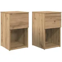 vidaXL Bettschrank 2 Stk Artisan-Eiche 29 x 31,5 x 49 cm Holzwerkstoff 8001112