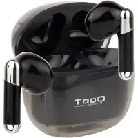 TooQ Onyx TQBWH-0054B, kabellose Bluetooth-Kopfhörer mit Ladeetui, schwarz