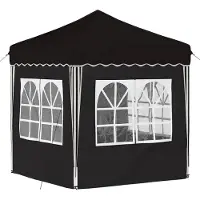 vidaXL Pop-up Partyzelt 195 x 195 x 245 cm Schwarz Oxford-Stoff