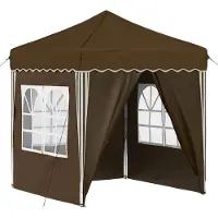 vidaXL Pop-up Partyzelt 195 x 195 x 245 cm Taupe Oxford-Stoff