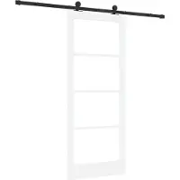 vidaXL Schiebetür ORKDAL Weiß 83 x 202 cm Massivholz Kiefer und Glas