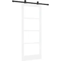 vidaXL Schiebetür ORKDAL Weiß 83 x 202 cm Massivholz Kiefer und Glas