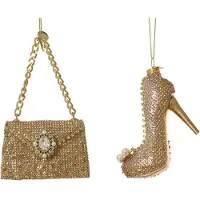 Décoris Weihnachtsdekoration zum Aufhängen – Gold – 4,2 x 6,7 x 8,4 cm – 1 Stück
