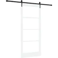 vidaXL Schiebetür ORKDAL 93 x 211 cm Massivholz Kiefer und Glas Weiß