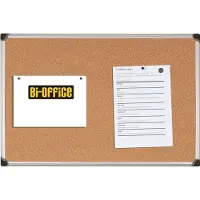 BI-Office Korktafel Maya W Serie, mit Aluminiumrahmen, hochwertige Naturkorkoberfläche, Pinnwand, 180 x 120 cm