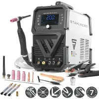 Stahlwerk Schutzgasschweißgerät 3-in-1 Kombi AC/DC WIG 200 ST Digital – WIG & MMA bis 200 A, Clean-Modus zur elektrochemischen Reinigung