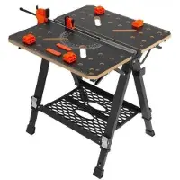 OEM Professionelle Werkbank - 7 Höhen - Klappbar - Schwerlastfähigkeit 454 kg - Schwarz - Holz