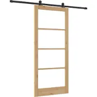 vidaXL Schiebetür ORKDAL Natur 93 x 211 cm Massivholz Kiefer und Glas
