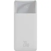 Baseus Bipow Schnelllade-Powerbank 30000mAh 20W weiß (Overseas Edition) + USB-A - Micro-USB-Kabel 0,25m weiß (PPBD050402)