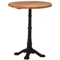 DELUKE Bistrotisch FRANZ Ø60x76cm Akazie Massivholz Rund Esstisch Vintage Kleiner Tisch Cafe Gartentisch Balkontisch Outdoortisch