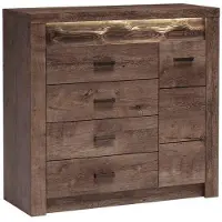 Masseno Kommode ZERI 108,5 cm Sideboard mit 4 Schubladen und 1 Türen für Wohnzimmer Schlafzimmer Modern 108,5x42x103,5 cm Braun