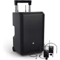 LD Systems ANNY 10 BPH 2 B5 - 10" Mobiler Bluetooth PA-Lautsprecher mit Akku, Mixer und 2x Headset-Mikrofon (