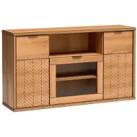 Masseno Kommode CARINI 158 cm Sideboard mit Schubladen und 3 Türen für Wohnzimmer Schlafzimmer Modern 158x40,6x90 cm Eichefarben