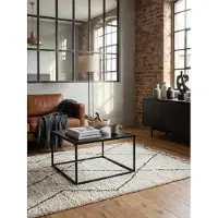 KADIMA DESIGN Couchtisch 60x60x40 cm Metall Wohnzimmertisch Industrial Schwarz, Sofatisch Quadratisch, Loungetisch Kaffeetisch Stahl, Beistelltisch Quadratisch