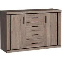 Masseno Kommode MALAGA 137 cm Sideboard mit 4 Schubladen und 2 Türen für Wohnzimmer Schlafzimmer Modern 137x45x91 cm Braun
