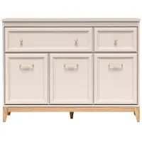 Masseno Kommode CUNEO 135,5 cm Sideboard mit 2 Schubladen und 3 Türen für Wohnzimmer Schlafzimmer Modern 135,5x40,5x100 cm Kaschmir