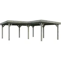 Palmako Carport/Pavillon Connect Lenna 24,9 m² grau tuchgrundiert