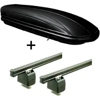 VDP Dachbox VDPFL580 schwarz glänzend 580 Liter + AURILIS PRO Dachgepäckträger für Mercedes Citan ab 2012